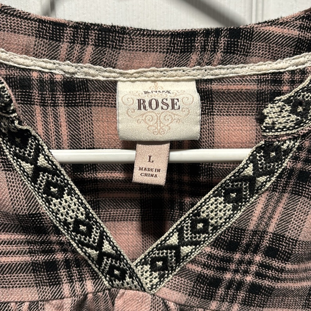 Knox Rose Pink Plaid Blouse - Picture 2 of 4